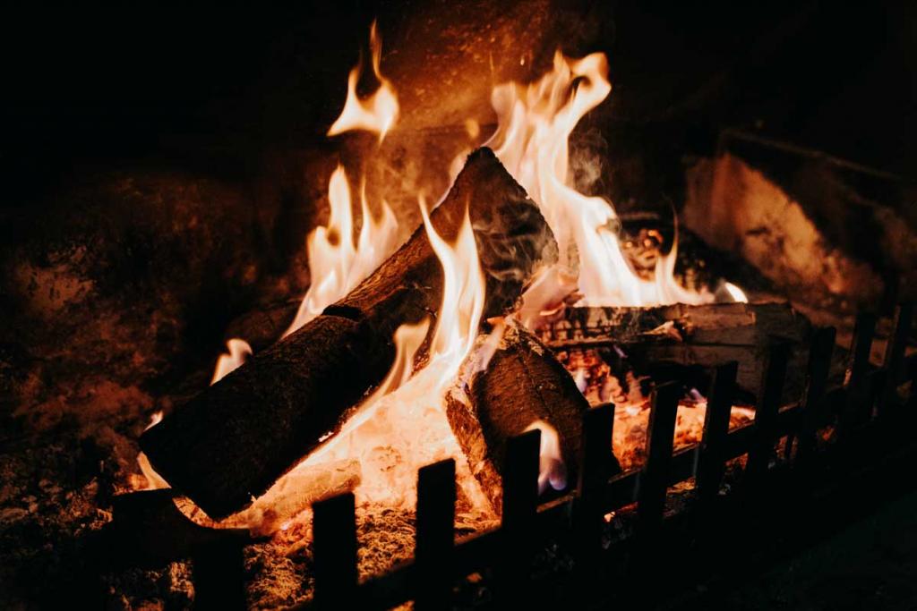 Log fire