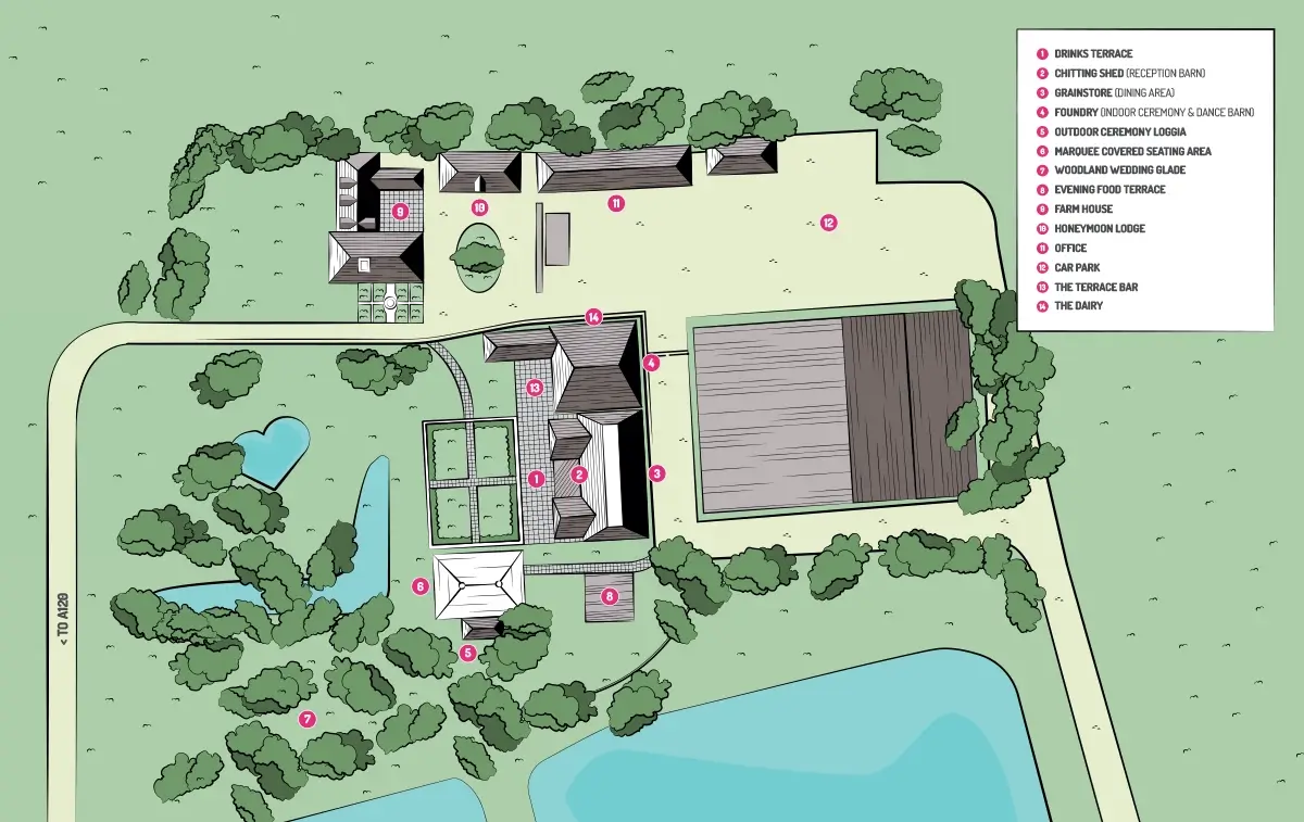 Houchins wedding venue map